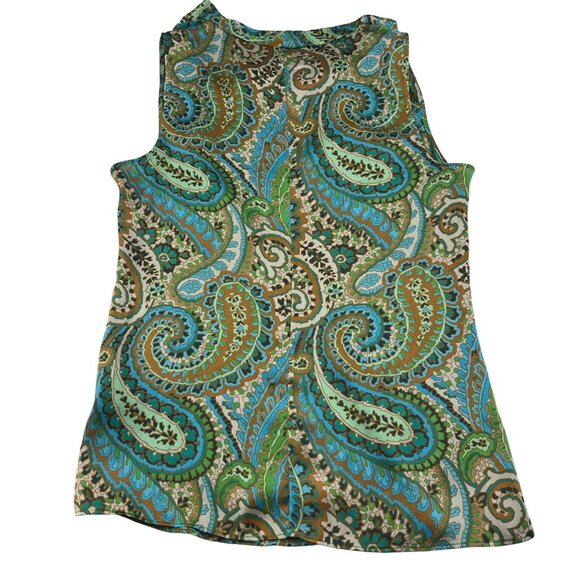 Banana Republic Womens Sleeveless Paisley Top M Multicolor - Picture 5 of 5